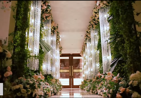 Ballroom entrance decor for indoor photography at Marriott Islamabad