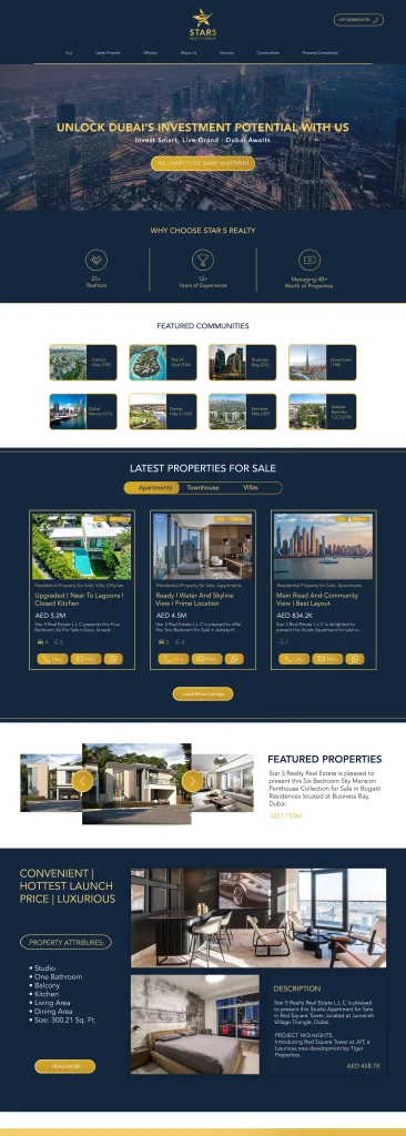 Webpage design - Star5 Realty - 99 Marketing Studio
